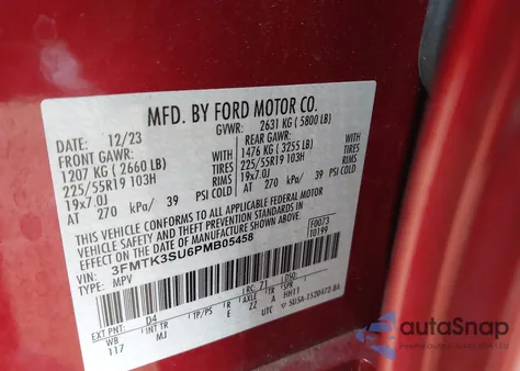 2023 Ford Mustang Mach-E Premium from USA, damaged, VIN 3FMTK3SU6PMB05458